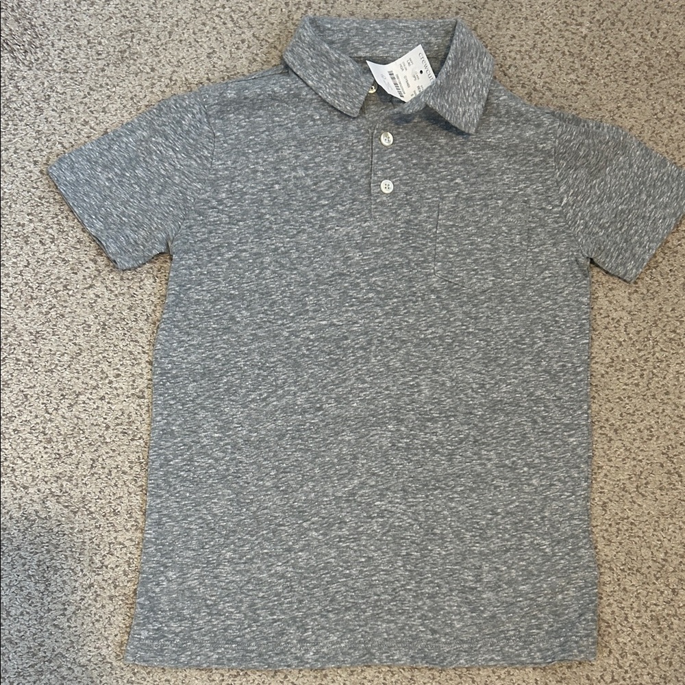 NWT J. Crew Crewcuts Marled Gray Polo Shirt, Small (6-7)